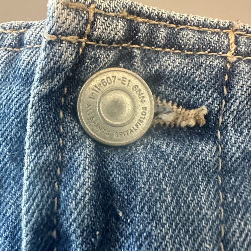 All Saints Blue Jean Shorts High-Waisted - Picture 3 of 4